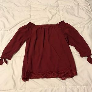 Red Off The Shoulder Top